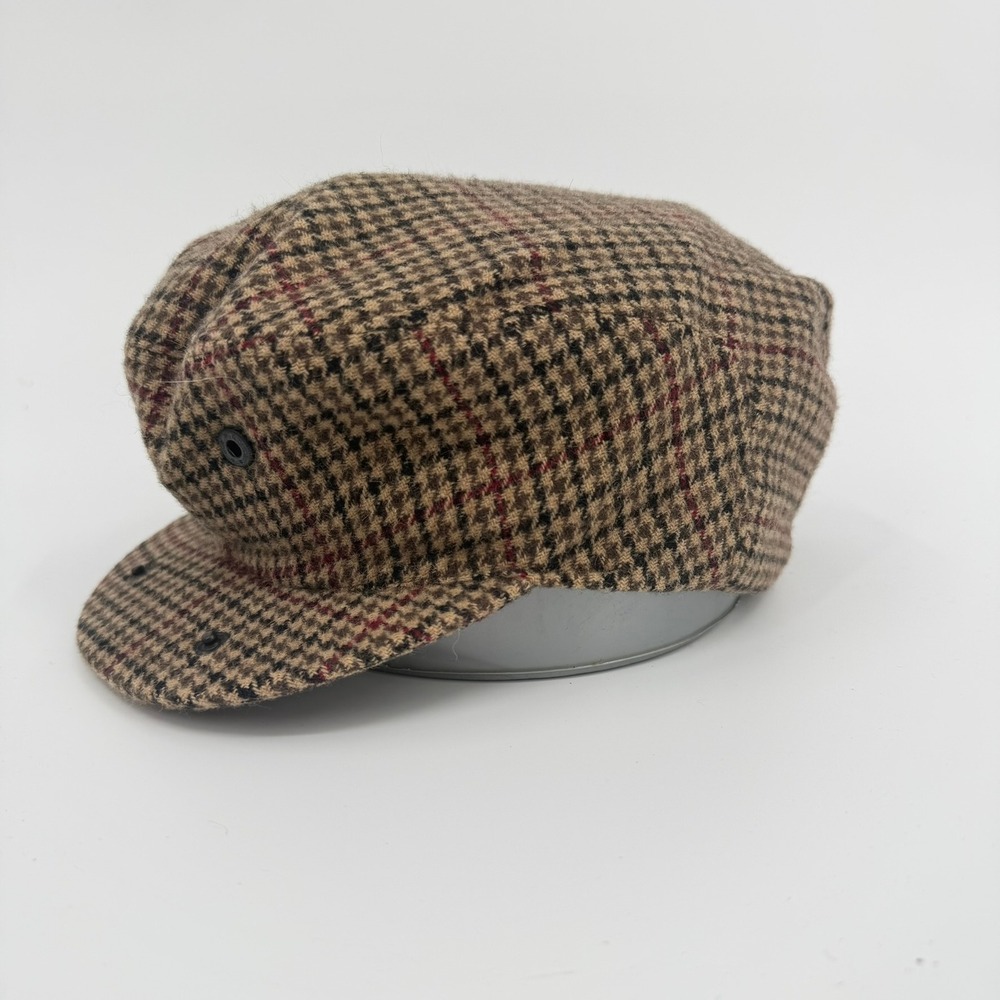 Brooks Brothers Newsboy Cap Plaid Vintage Women Medium Brown Wool Camel Hair Hat